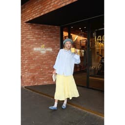 Thumbnail Áo sơ mi nữ GILLEE sơ mi trơn dáng oversized, sơ mi form rộng vải kate Mỹ xanh pastel chống nhăn FAS293 4