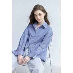 Thumbnail Áo sơ mi kẻ sọc nữ GILLEE dáng oversized, sơ mi form rộng vải kate Mỹ chống nhăn, thấm hút tốt FAS307 3