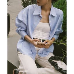 Thumbnail Áo sơ mi nữ tay dài GILLEE sơ mi kẻ sọc oversized nhiều màu, sơ mi form rộng cao cấp chống nhăn FAS292 2