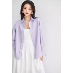 Thumbnail Áo sơ mi kẻ sọc nữ GILLEE dáng oversized, sơ mi form rộng vải kate Mỹ chống nhăn, thấm hút tốt FAS298 2