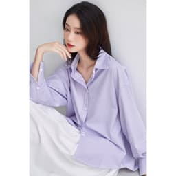 Thumbnail Áo sơ mi kẻ sọc nữ GILLEE dáng oversized, sơ mi form rộng vải kate Mỹ chống nhăn, thấm hút tốt FAS298 4