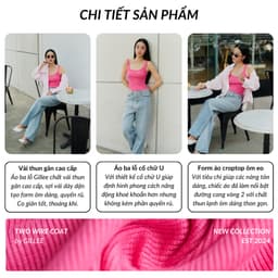 Thumbnail Áo ba lỗ nữ GILLEE dáng dài cổ trễ chất thun gân co giãn mềm mịn, kiểu dáng trẻ trung, năng động FAT066 1