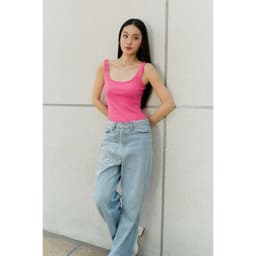 Thumbnail Áo ba lỗ nữ GILLEE dáng dài cổ trễ chất thun gân co giãn mềm mịn, kiểu dáng trẻ trung, năng động FAT066 2