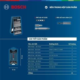 Thumbnail Bộ mũi tua vít đa năng Bosch 25 món (xanh dương) 2