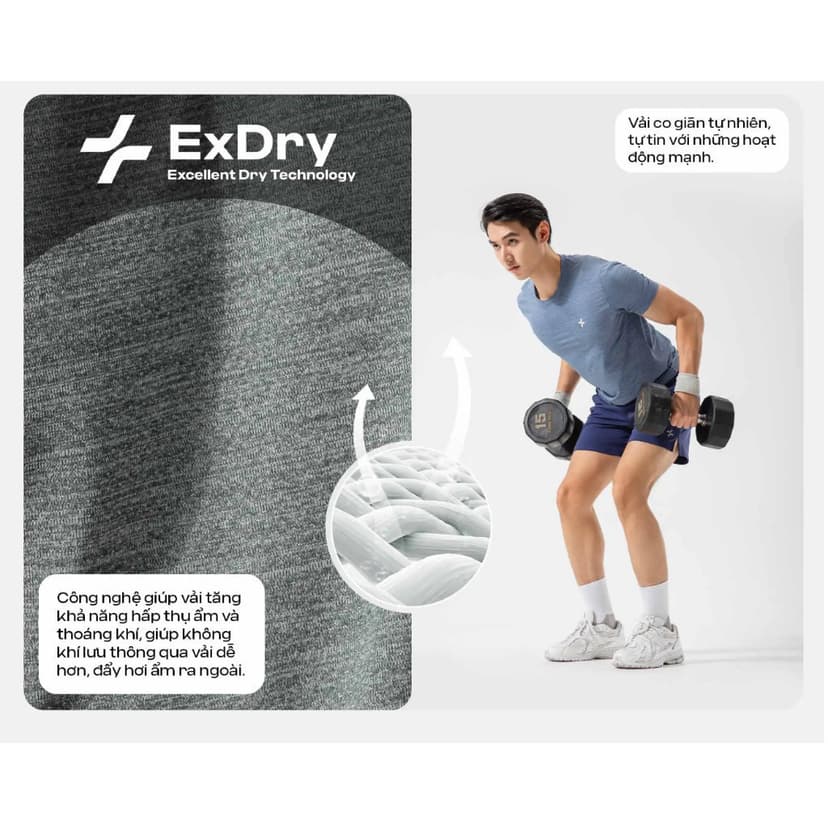 Ảnh Áo thun thể thao Melange Exdry thấm hút và nhanh khô Coolmate 2