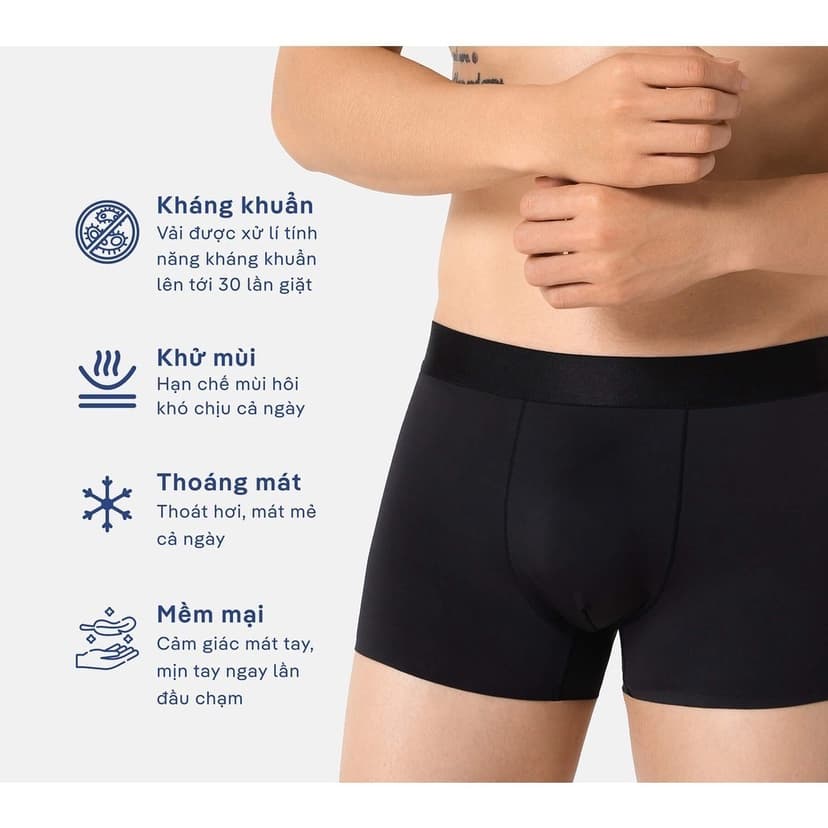 Ảnh Combo 03 Quần lót nam Trunk Excool Microfiber Seamless (Không đường may) Coolmate 3