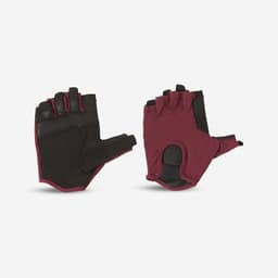 Thumbnail Găng tay tập tạ thoáng khí cho nữ đỏ sẫm DECATHLON DOMYOS mã 8595216 4