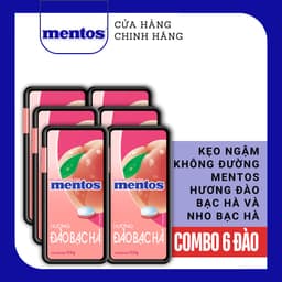 Thumbnail COMBO Kẹo ngậm không đường Mentos Hương Đào/Nho Bạc Hà (hộp nhựa) mang đến hơi thở tươi mát 2