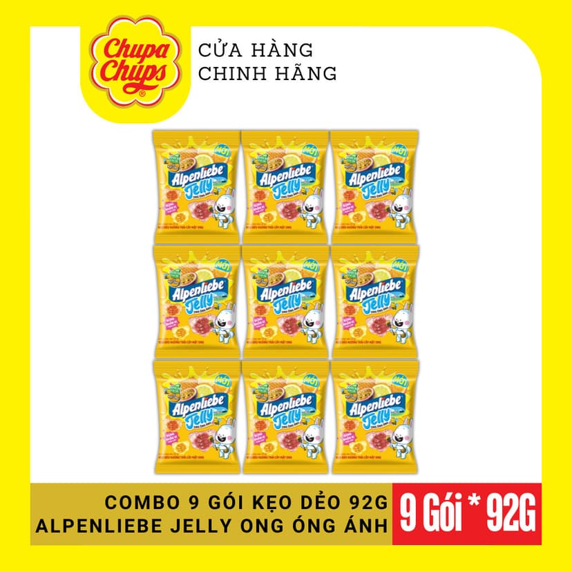 Ảnh COMBO 9 gói kẹo dẻo Chupa Chups và Alpenliebe hương trái cây hỗn hợp, đa dạng hình dáng 3