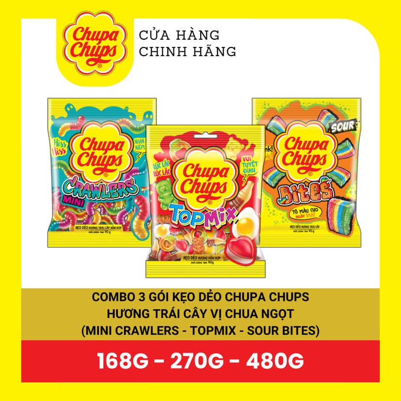 Ảnh COMBO Kẹo dẻo Chupa Chups hương trái cây hỗn hợp, hương cola mang đến vị ngọt, vị chua và đa dạng hình dáng 4
