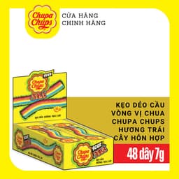 Thumbnail Kẹo dẻo vị chua Chupa Chups hương trái cây hỗn hợp và kẹo dẻo vị chua hình ống hương cola và dâu 2