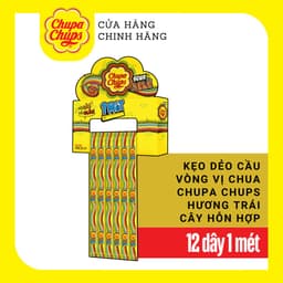 Thumbnail Kẹo dẻo vị chua Chupa Chups hương trái cây hỗn hợp và kẹo dẻo vị chua hình ống hương cola và dâu 3