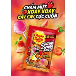 Thumbnail Kẹo Mút Chupa Chups Chấm Chấm Mút (Hương Dâu kèm muối ớt) (Hộp 16 gói) 2