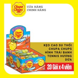 Thumbnail Hộp Kẹo cao su gum thổi có nhân bên trong Chupa Chups Big Babol hình dáng Dưa Hấu, Trái banh Tennis hương Dứa 4