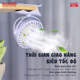 Thumbnail Quạt sạc mini để bàn/ kẹp nôi YOOBAO F04 2500mAh Xoay 720 độ Chạy 16 giờ liên tục | Bảo hành 12 tháng 3