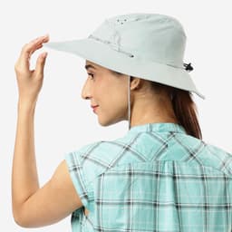 Thumbnail Mũ trekking rộng vành chống tia UV MT500 cho nữ DECATHLON Xanh lá mã 8731355 2