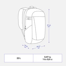 Thumbnail Balo leo núi 20L nhẹ và tiện lợi DECATHLON NH Arpenaz 100 xanh dương mã 8731516 3