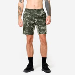 Thumbnail Quần short tập fitness nam có túi khóa kéo DECATHLON Xanh lá kaki mã 8927169 1