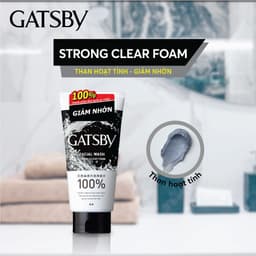 Thumbnail Sữa rửa mặt than hoạt tính GATSBY Facial Wash Strong Clear Foam sạch dầu & giảm nhờn 130g 1