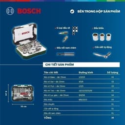 Thumbnail Bộ vặn vít Bosch 26 món 2607017322 2
