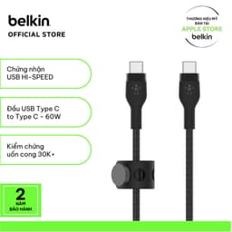 Thumbnail Cáp sạc nhanh USB Type C - C BOOST↑CHARGE™ PRO Flex Belkin vỏ silicone bọc dù 60W 1M B7 (tương thích iPhone 15) 1