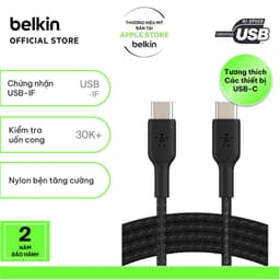 Thumbnail Cáp sạc nhanh USB Type C to C BOOST↑CHARGE™ Belkin vỏ dù, 1 mét, 60W (tương thích iPhone 15) 1