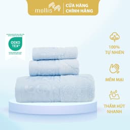 Thumbnail Khăn Mặt Mollis Modal 34x80cm Khăn Cao Cấp Sợi Gỗ Sồi Bề Mặt Bóng Mịn Thoáng Mát Thấm Hút Không Ra Màu Xù Đồ Lông FMR5 1