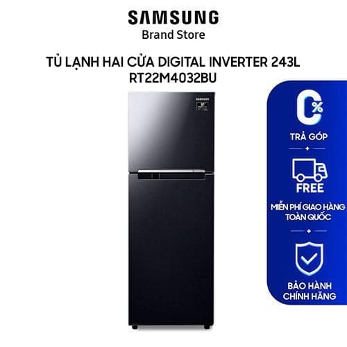 Ảnh Tủ Lạnh Samsung Ngăn Đông Trên với Digital Inverter 243L màu Đen RT22M4032BU/SV 1