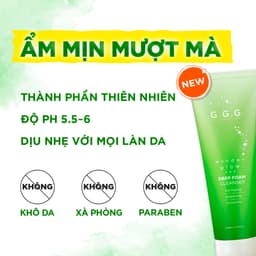 Thumbnail [KOL LIVE] Sữa Rửa Mặt Rau Má AHA/BHA/PHA Sạch Sâu, Ẩm Mịn, Không Khô Da - G.G.G Cica Deep Foam Cleanser 125g 4