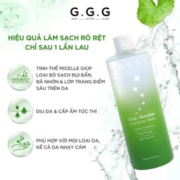 Thumbnail Nước Tẩy Trang Rau Má Làm Sạch Sâu Cấp Ẩm, Mát Dịu Da - G.G.G Cica Micellar Cleansing Water 400ml 4