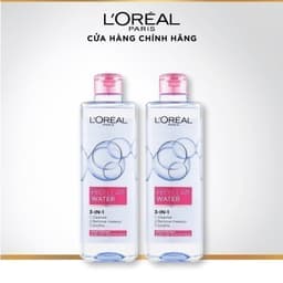 Thumbnail Bộ 2 nước tẩy trang dưỡng ẩm mượt da 3in1 L'Oreal Paris Micellar Water 400ml 1