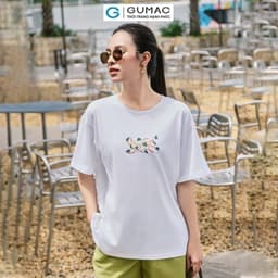 Thumbnail Áo thun thêu phom rộng thời trang GUMAC ATE06078 2