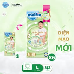 Thumbnail [CB3 Mega] Combo 6 Tã/bỉm quần Molfix Thiên nhiên Super Jumbo M336/L312/XL276/XXL252 2