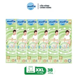 Thumbnail [CB3 Mega] Combo 6 Tã/bỉm quần Molfix Thiên nhiên Super Jumbo M336/L312/XL276/XXL252 3