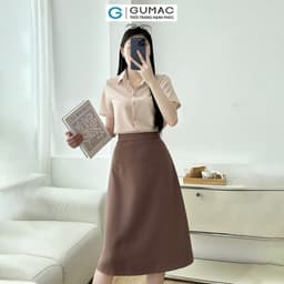 Thumbnail Chân váy basic nữ công sở dáng A xòe cơ bản có túi nhỏ thanh lịch thời trang GUMAC BVE00013 2
