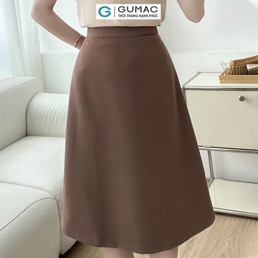 Ảnh Chân váy basic nữ công sở dáng A xòe cơ bản có túi nhỏ thanh lịch thời trang GUMAC BVE00013 3