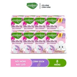 Thumbnail Combo 8 gói Băng vệ sinh Molped thiên nhiên Siêu bảo vệ Siêu mỏng có cánh (GÓI 8 MIẾNG) 1