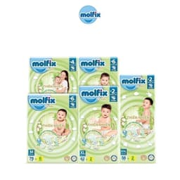 Thumbnail Tã dán thiên nhiên Molfix Super Jumbo S80/M76/L68/XL64/XXL54 2