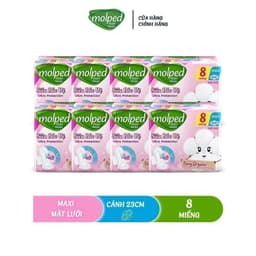 Thumbnail Combo 8 gói Băng vệ sinh Molped thiên nhiên Siêu bảo vệ Maxi có cánh (GÓI 8 MIẾNG) 1