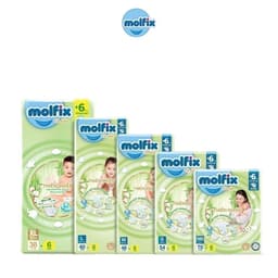 Thumbnail Tã dán thiên nhiên Molfix Jumbo NB70/S54/M46/L42/XL38 2