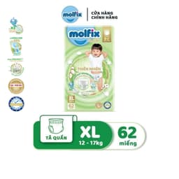 Thumbnail Tã quần thiên nhiên Molfix Ultra XL (12kg - 17kg) Gói 62 miếng 2
