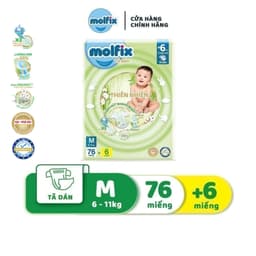 Thumbnail Tã/bỉm dán Molfix Thiên nhiên Super Jumbo S80/ M76/ L68/ XL64/ XXL54 2