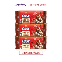 Thumbnail Bánh Quế Cosy Kem Vị Sô Cô La, Combo 3 Bánh X 117.6G 1