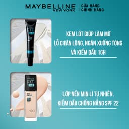 Thumbnail Kem nền kiềm dầu chống nắng Fit Me Mịn Lì 30ml + Kem lót ngăn xuống tông Fit Me Primer Maybelline New Yo 1