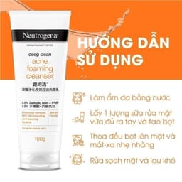 Thumbnail Sữa rửa mặt NGỪA MỤN Neutrogena Deep Clean Acne Cleanser 100g 2