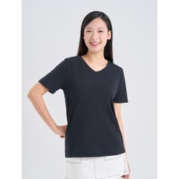 Thumbnail Áo phông nữ CANIFA cộc tay cổ tim dáng basic 6TS25A002 2