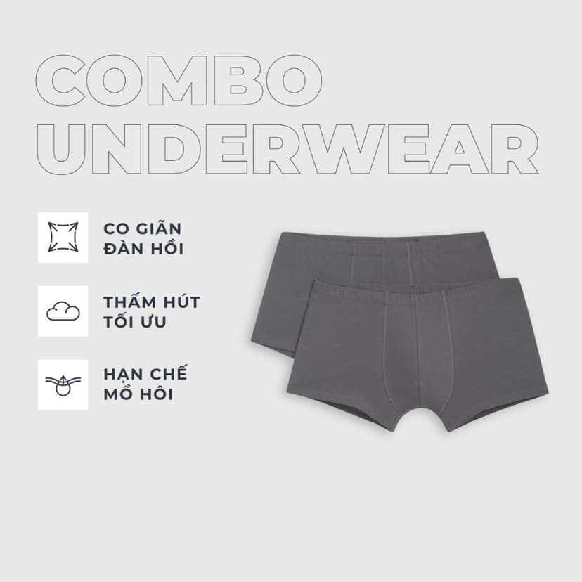 Ảnh Combo quần sịp đùi tam giác nam CANIFA chất liệu cotton 8US24A005 MS25 1