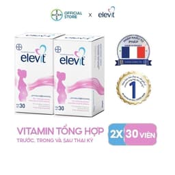 Thumbnail Bộ 2 Hộp Vitamin Bầu Tổng Hợp Elevit Cho Phụ Nữ Trước, Trong và Sau Thai Kỳ (30 Viên/ Hộp) 2