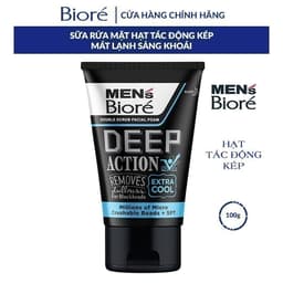 Thumbnail Sữa Rửa Mặt Men Biore Hạt Tác Động Kép Mát Lạnh Sảng Khoái 100g 1