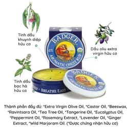 Thumbnail Combo 2 sáp dầu ấm ngực hữu cơ BADGER organic Chest Rub balm - giảm ho nghẹt mũi an toàn cho em bé từ 6 tháng 21g 56g 4